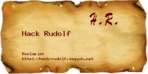 Hack Rudolf névjegykártya