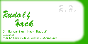 rudolf hack business card